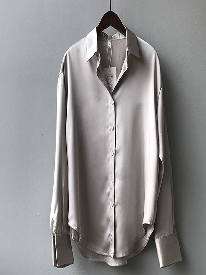 Moda outono/ inverno Camisa Social de Seda