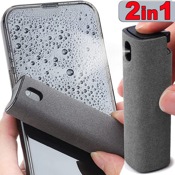 Conjunto de frascos de spray com Pano microfibra para limpeza de tela  2 em 1 para celular, ipad, computador, iphone , óculos e muito mais