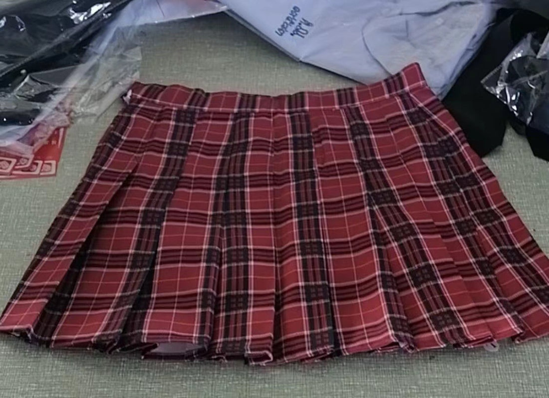 Saia plissada feminina cintura