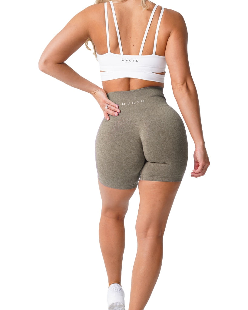 Shorts Fitness Spandex Elástico Respirável Levantamento do quadril
