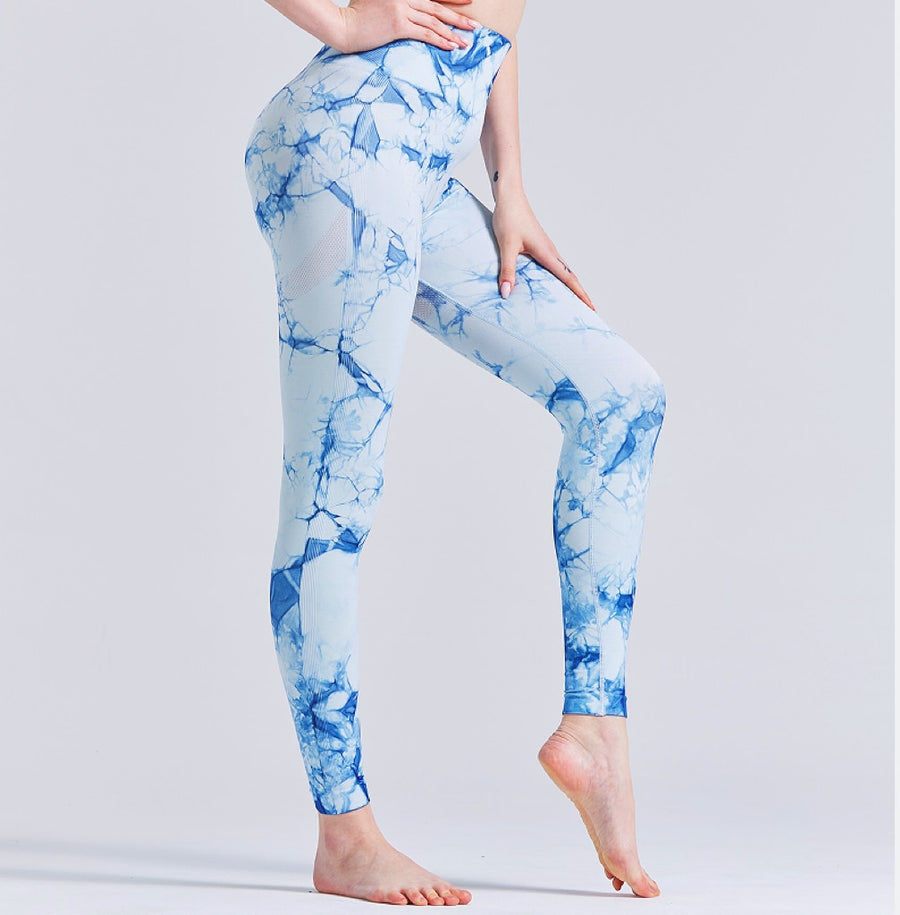 Legging feminina tie dye para academia sem costura