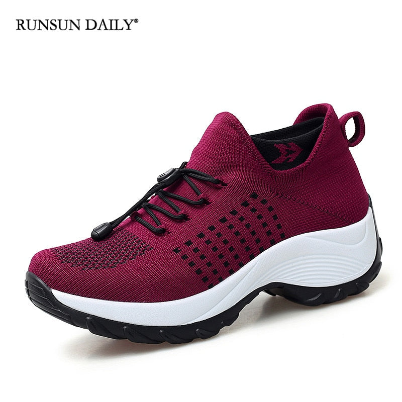 Tênis de caminhada respirável feminino