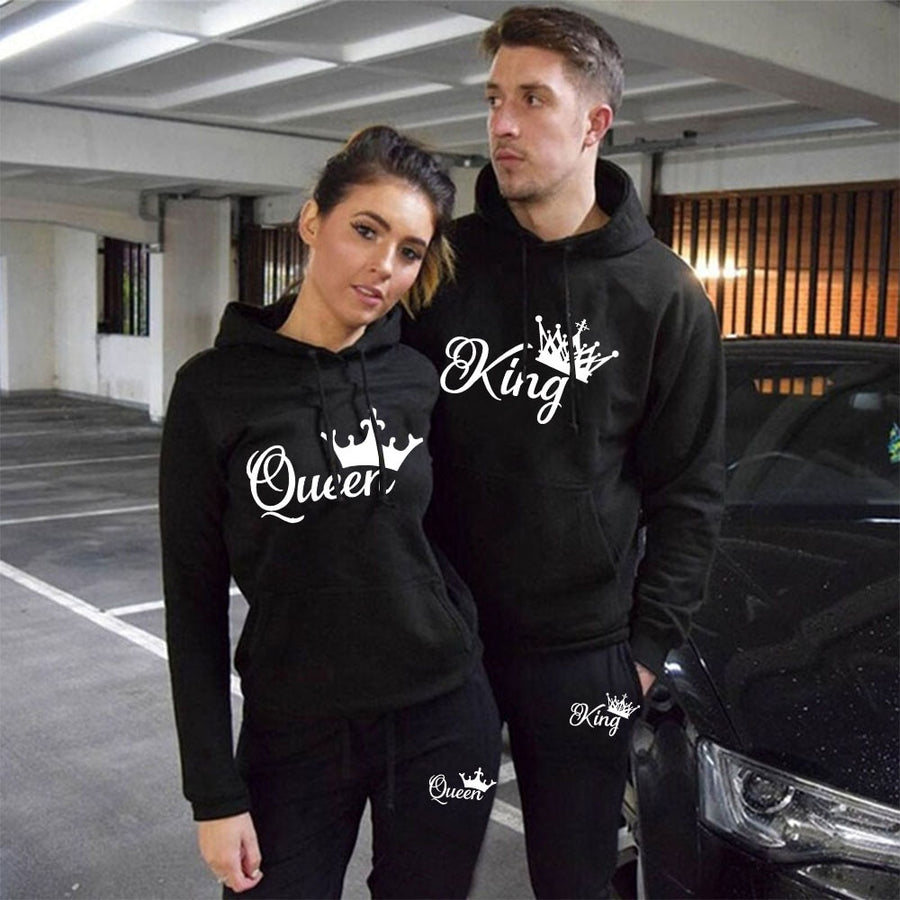 Conjunto esportivo com capuz estampada em duas peças unissex.