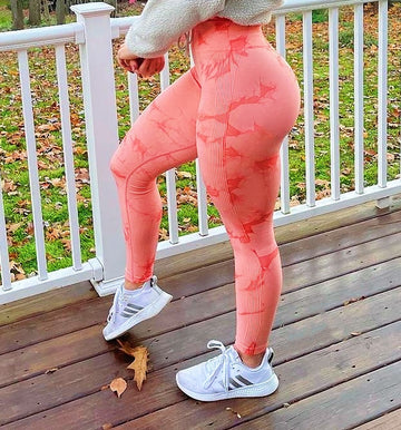 Legging feminina tie dye para academia sem costura