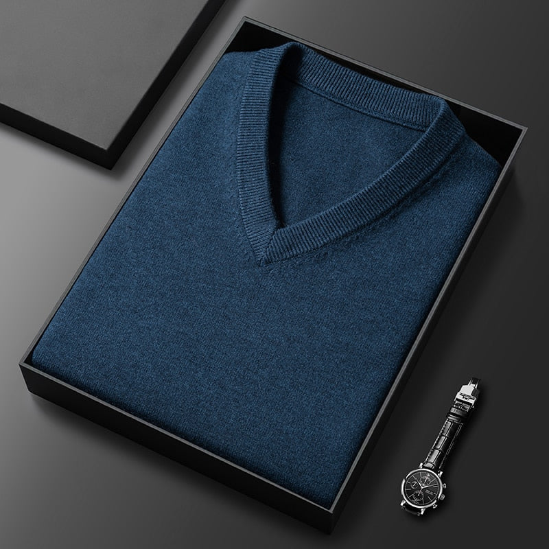 Colete de malha, pulôver grosso, estilo clássico, moda empresarial, alta qualidade