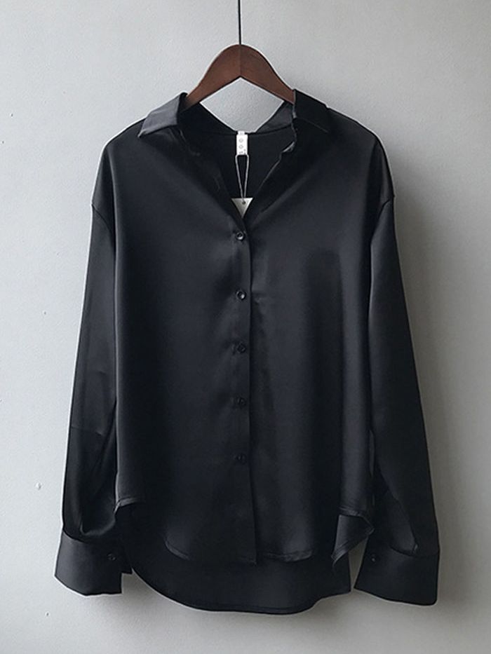 Moda outono/ inverno Camisa Social de Seda