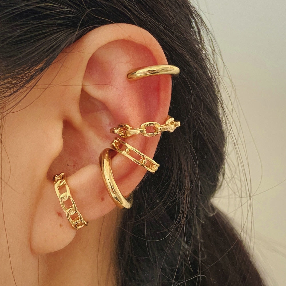 Brincos dourado para cartilagem da orelha