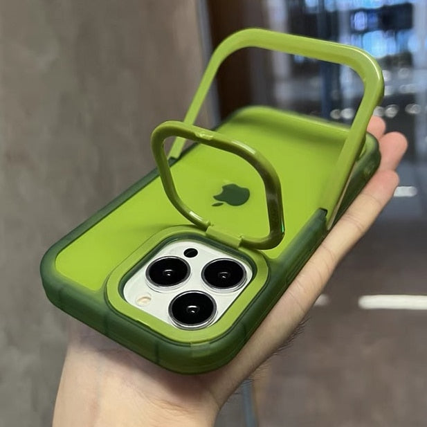 Capa transparente com suporte para pára-choques  e parte traseira de proteção para câmera à prova de choque