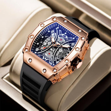 Relógio esportivo masculino com cronógrafo masculino estilo de moda  de luxo pulseira de gel à prova d'água