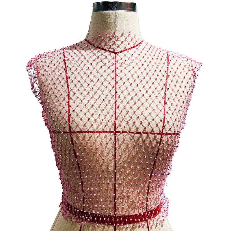 Sexy Mesh Crop Tops para mulheres