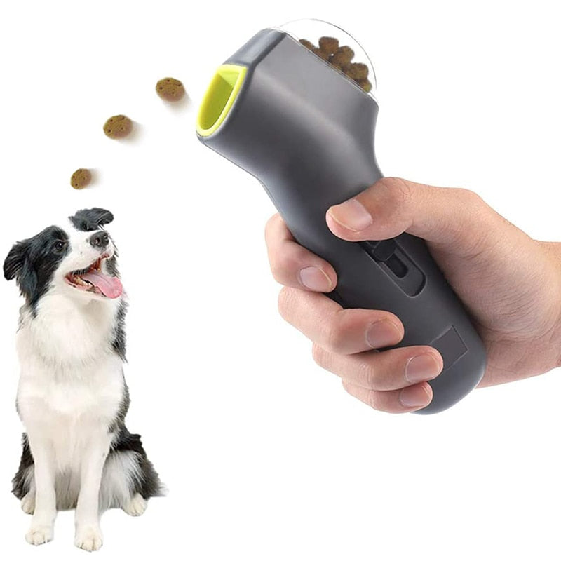 Lançador de alimentos interativo para cães