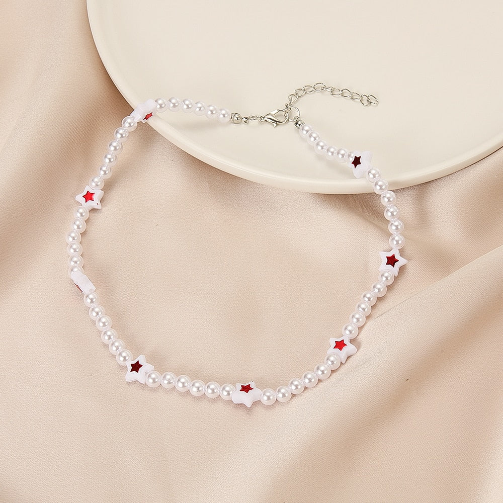 Colar de Pérolas do Amor na Moda