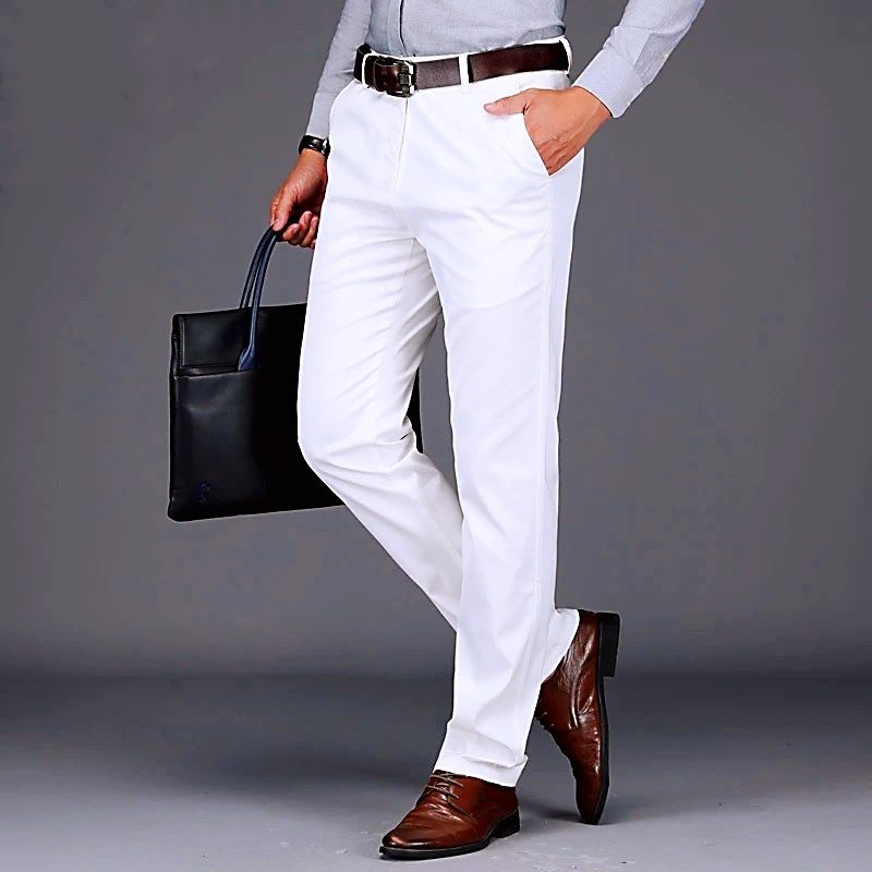 Calça casual estilo britânico justa de alta qualidade.