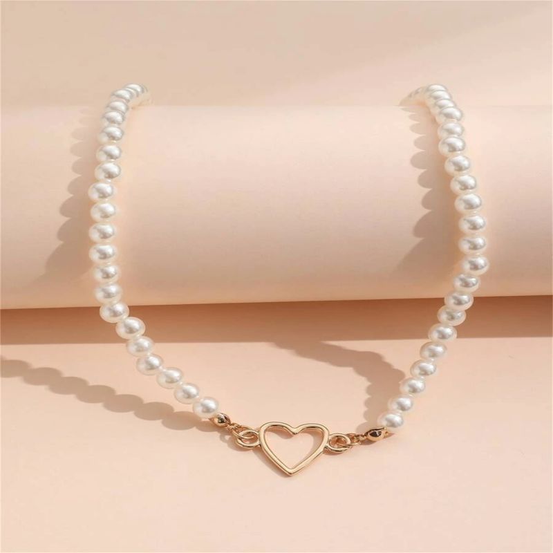 Colar de Pérolas do Amor na Moda