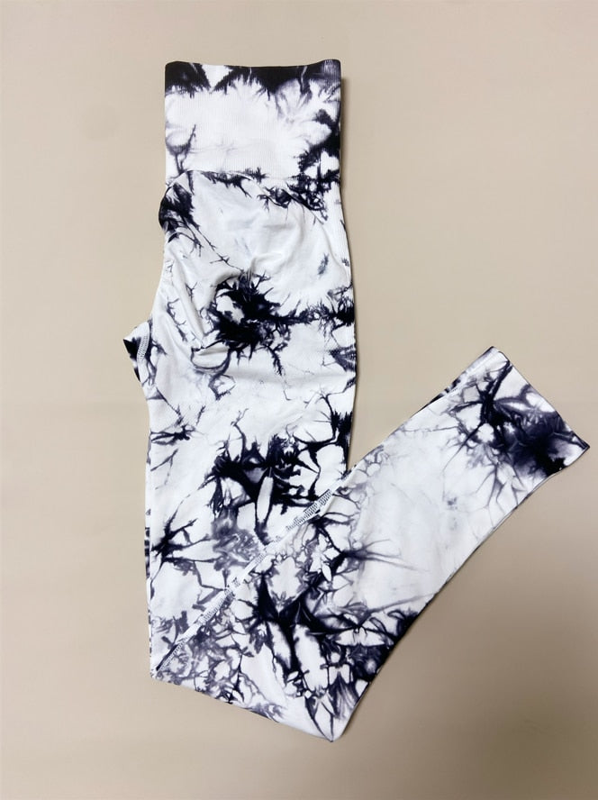 Legging feminina tie dye para academia sem costura