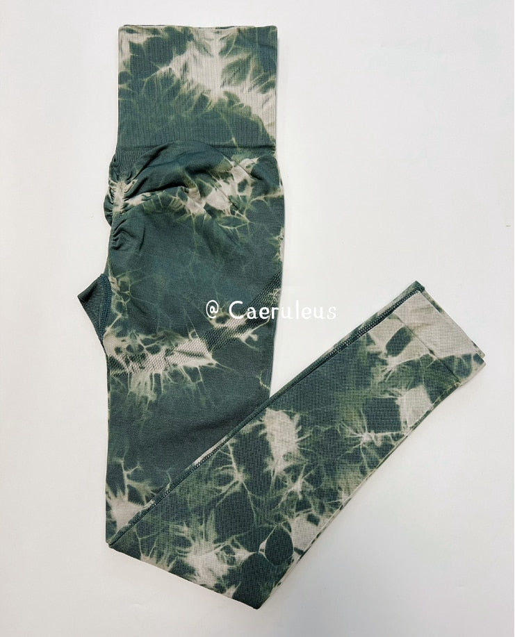 Legging feminina tie dye para academia sem costura