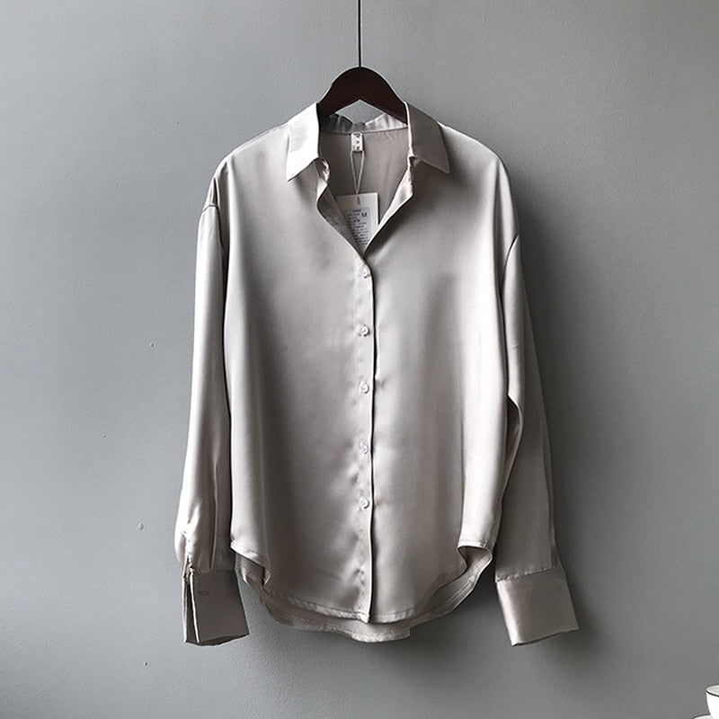 Moda outono/ inverno Camisa Social de Seda