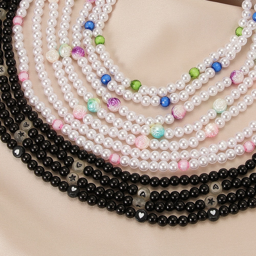 Colar de Pérolas do Amor na Moda