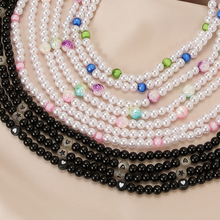 Colar de Pérolas do Amor na Moda