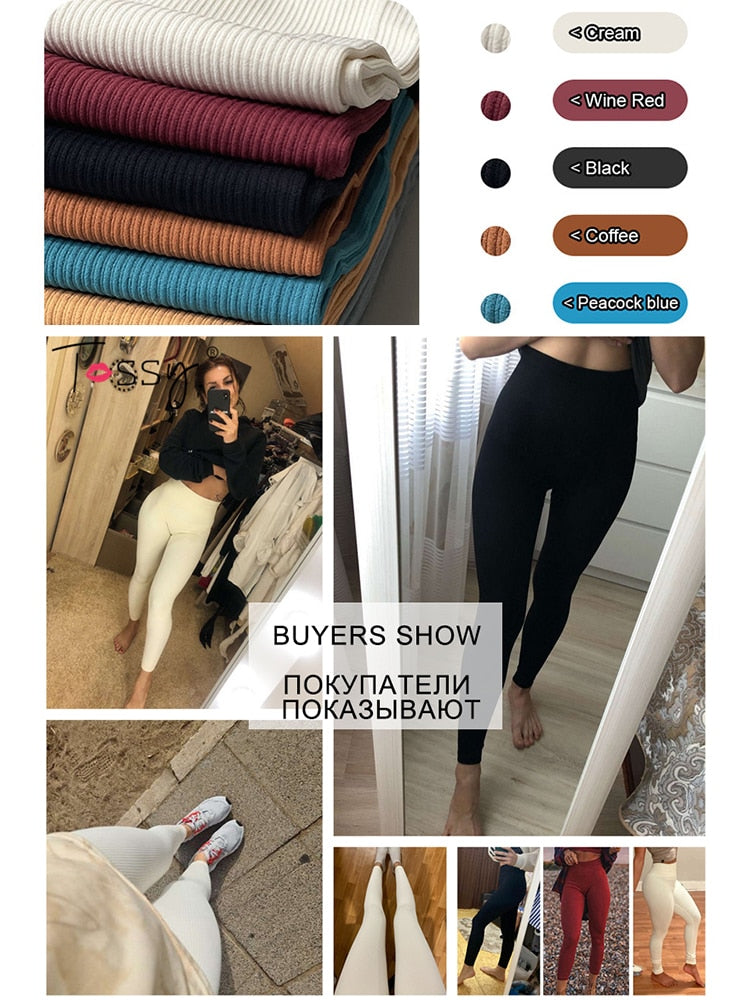 Leggings com nervuras