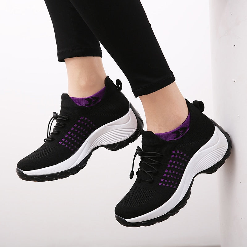 Tênis de caminhada respirável feminino