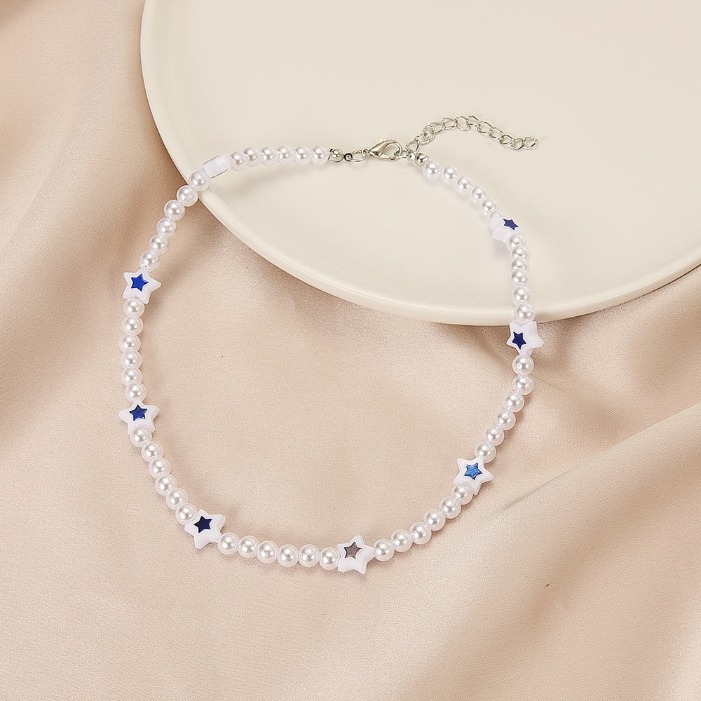 Colar de Pérolas do Amor na Moda