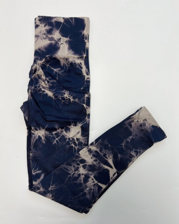 Legging feminina tie dye para academia sem costura